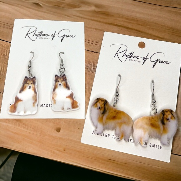 Collie Cuties: Adorable Dog Dangle Earrings for the Ultimate Dog Mom! 🐾✨ - Picture 4 of 5